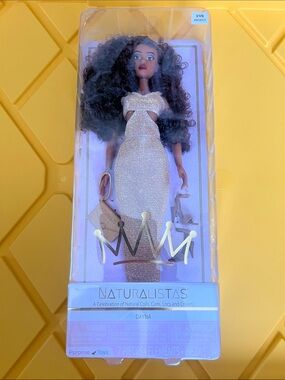 Dayna Doll in Champagne Dress - Natural Coils & Curls